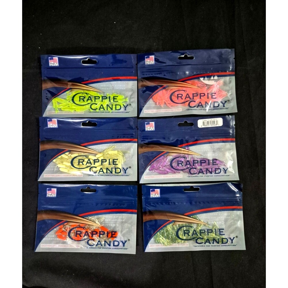 Crappie Bluegill Pan Fish Trout Crappie Candy Soft Plastic Baits 6pk's Lot #11